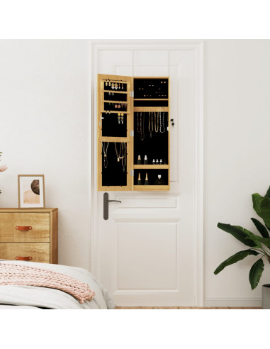 Armadio Portagioie con Specchio a Muro 30x8,5x90 cm