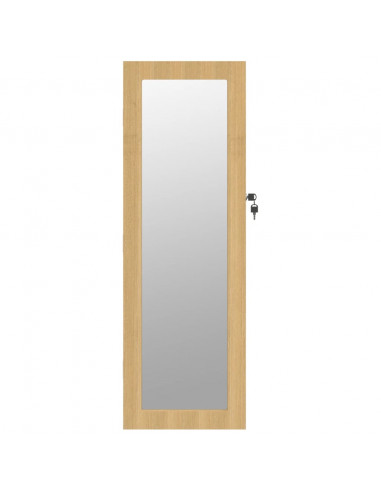 Armadio Portagioie con Specchio a Muro 30x8,5x90 cm