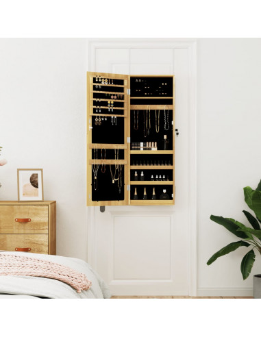 Armadio Portagioie con Specchio a Muro 37,5x10x106 cm