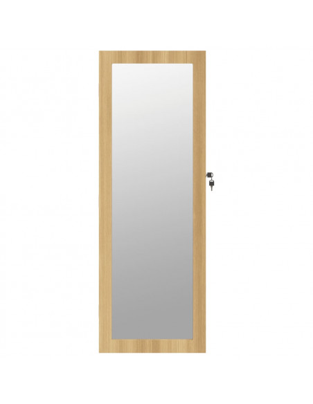 Armadio Portagioie con Specchio a Muro 37,5x10x106 cm