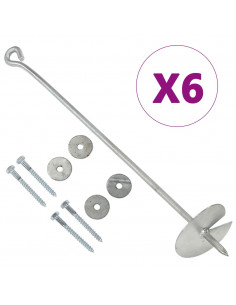 Ancoraggi a Terra 6 pz 10x60 cm in Metallo Zincato 2