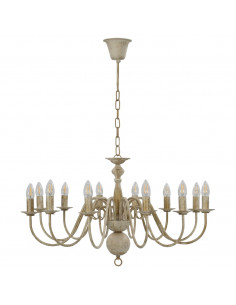 Candelabro Stile Anticato Bianco 12 Lampadine E14