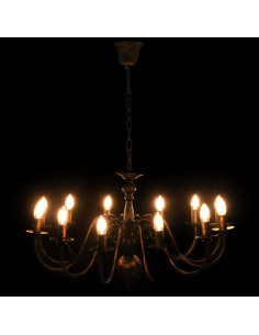 Candelabro Stile Anticato Nero 12 Lampadine E14