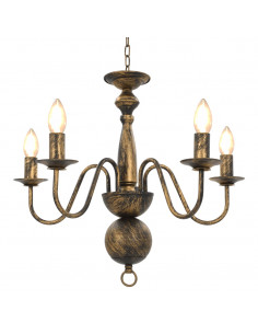 Candelabro Stile Anticato Nero 5 Lampadine E14 2