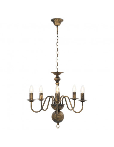 Candelabro Stile Anticato Nero 5 Lampadine E14
