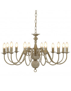 Candelabro Stile Anticato Bianco 12 Lampadine E14 2