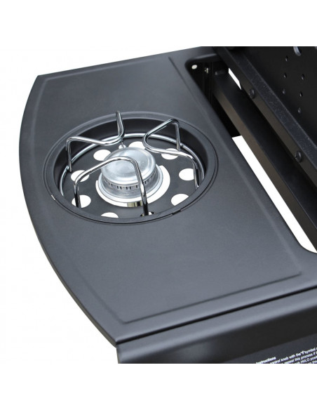 Barbecue e Griglia a Gas 4+1 Fornelli Nero