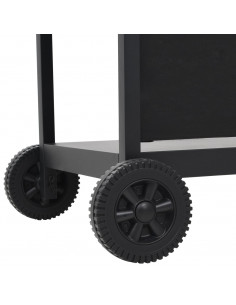 Barbecue Griglia a Gas con 6 Fornelli Acciaio Nero