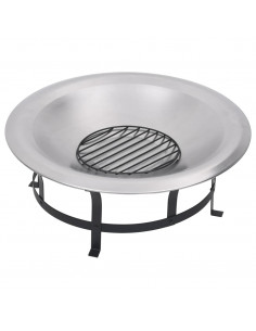 Braciere da Giardino con Griglia in Acciaio Inox 76 cm