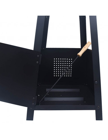 Braciere Nero 35x35x99 cm in Acciaio