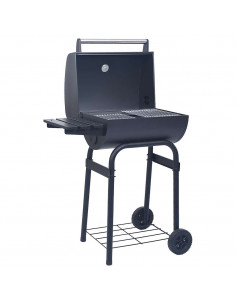 Barbecue a Carbone con Affumicatore e Ripiano Basso Nero