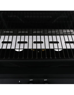 Barbecue e Griglia a Gas con 3 Ripiani Nero