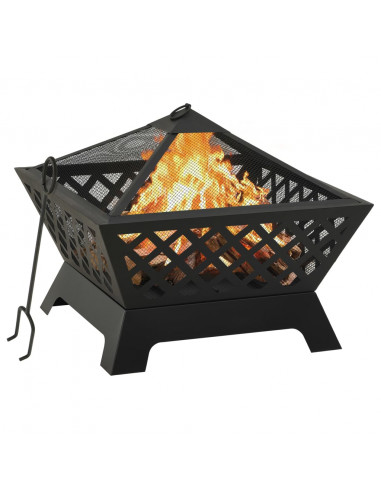 Braciere con Attizzatoio 64 cm XXL in Acciaio