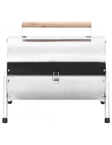 Barbecue da Tavolo Portatile in Acciaio Inox con Doppia Griglia
