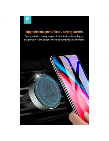 DEVIA CIRCLE SUPPORTO PAR AUTO DA BOCCHETTA ARIA MAGNETICO NERO