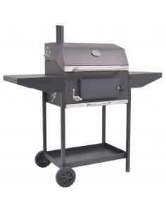 Barbecue a Carbonella con Ripiano Inferiore Nero 2