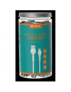 Devia 30 Cavi bulk in Barattolo V2 Micro-Usb 5V 2.1A Bianchi