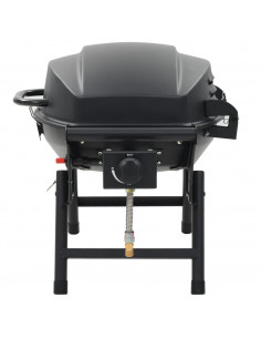 Barbecue e Griglia a Gas Portatile con Fornello Nero 2