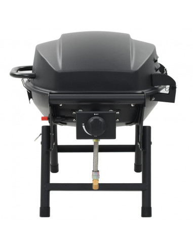 Barbecue e Griglia a Gas Portatile con Fornello Nero