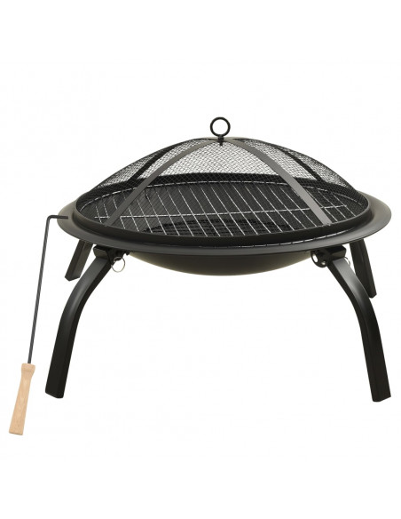 Braciere e Barbecue 2 in 1 con Attizzatoio 56x56x49 cm Acciaio