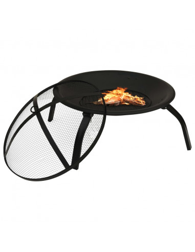 Braciere e Barbecue 2 in 1 con Attizzatoio 56x56x49 cm Acciaio
