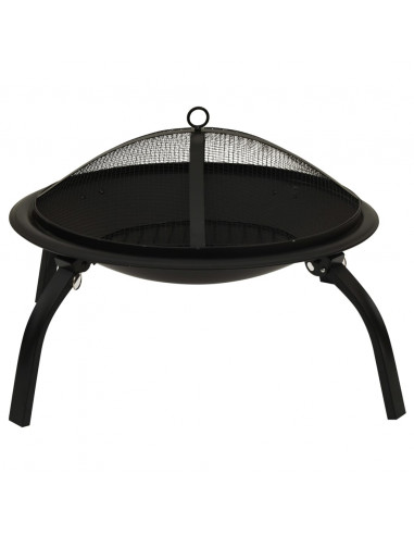 Braciere e Barbecue 2 in 1 con Attizzatoio 56x56x49 cm Acciaio