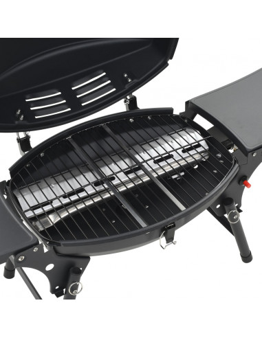 Barbecue e Griglia a Gas Portatile con Fornello Nero