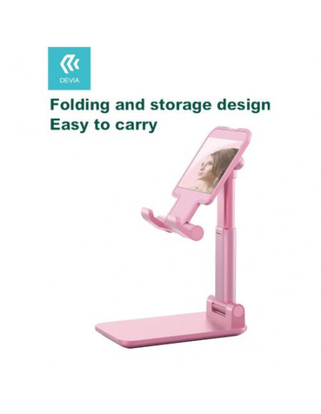 DEVIA SUPPORTO REGOLABILE A LIBRO PER TABLET E SMARTPHONE ROSA