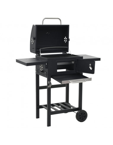 Barbecue a Carbonella con Ripiano Inferiore Nero