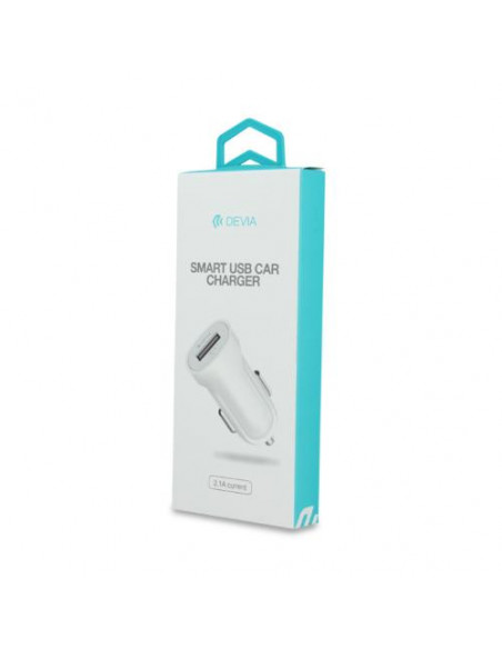 Devia Caricabatteria da Auto 2.1A 1 Uscita USB Bianco