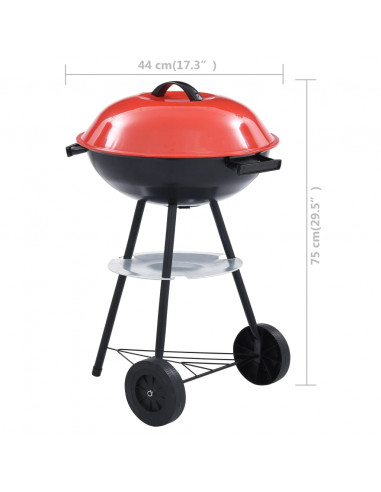 Barbecue a Carbone Kettle Portatile XXL con Ruote 44 cm