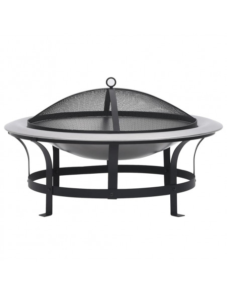 Braciere da Giardino con Griglia in Acciaio Inox 76 cm
