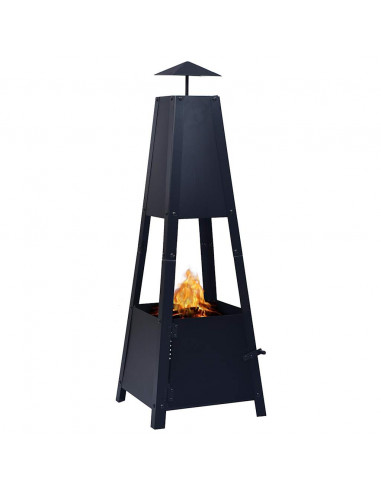 Braciere Nero 35x35x99 cm in Acciaio