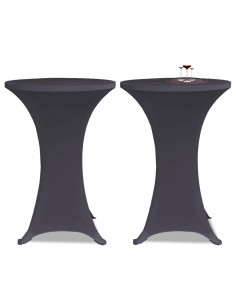 Copertura Elastica per Tavolo 70 cm Antracite 2 pz
