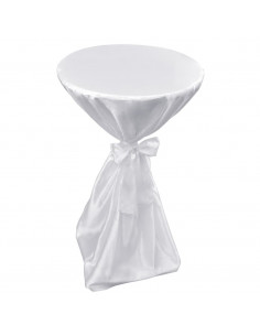 Copritavolo Bianco 80 cm con Fettuccia 2 pezzi