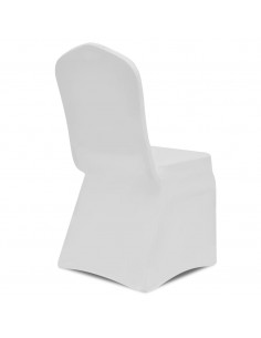 Coprisedia in Tessuto Elasticizzato Bianco Set 6 pz