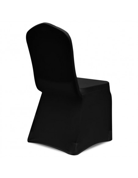 Coprisedia in Tessuto Elasticizzato Nero Set 6 pz