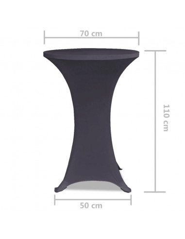 Copertura Elastica per Tavolo 70 cm Antracite 2 pz