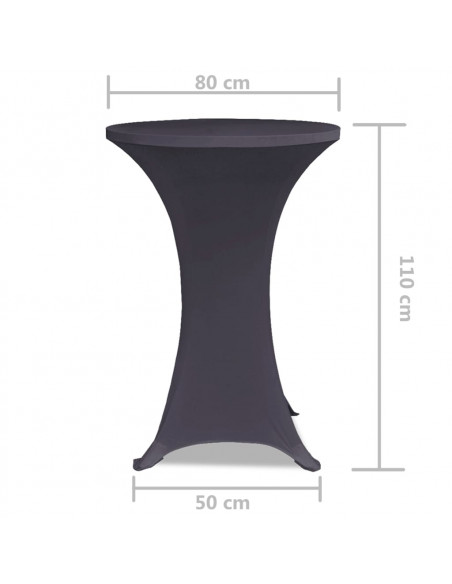 Copertura Elastica per Tavolo 80 cm Antracite