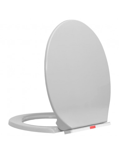 Copriwater Chiusura Ammortizzata e Sgancio Rapido Grigio Ovale