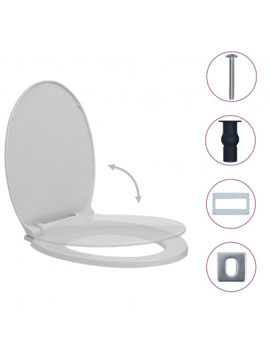 Copriwater Chiusura Ammortizzata e Sgancio Rapido Grigio Ovale