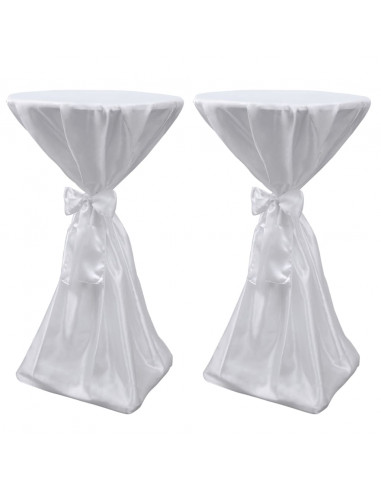 Copritavolo Bianco 60 cm con Fettuccia 2 pezzi