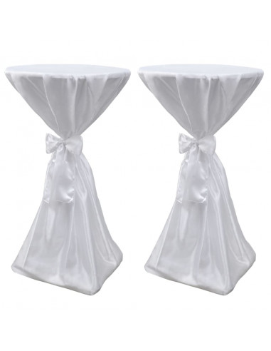 Copritavolo Bianco 70 cm con Fettuccia 2 pezzi