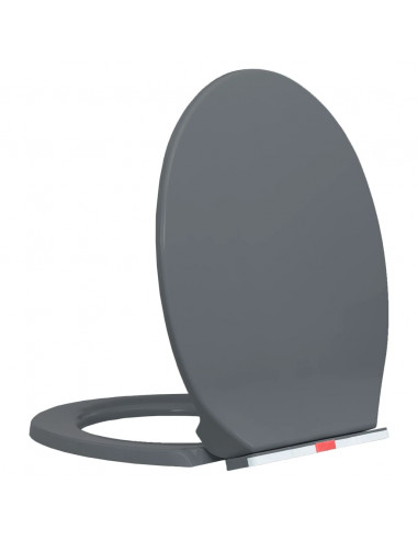 Copriwater Chiusura Ammortizzata e Sgancio Rapido Grigio Ovale