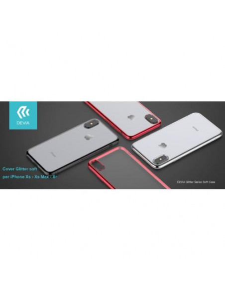DEVIA COVER GLITTER SOFT CON BORDO NERO PER IPHONE XR 6.1