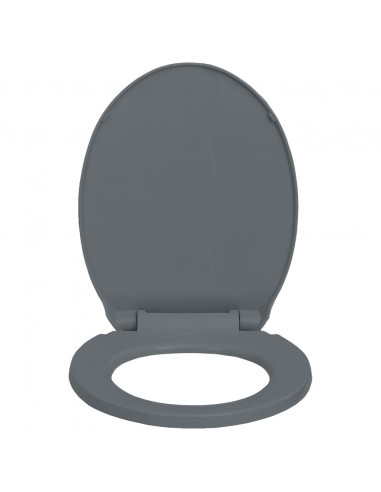 Copriwater Chiusura Ammortizzata e Sgancio Rapido Grigio Ovale