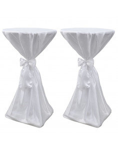 Copritavolo Bianco 80 cm con Fettuccia 2 pezzi 2