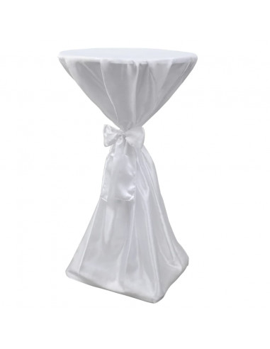 Copritavolo Bianco 80 cm con Fettuccia 2 pezzi