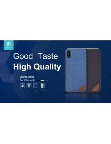DEVIA COVER IN PELLE LAVORATA ACME PER IPHONE X NERA