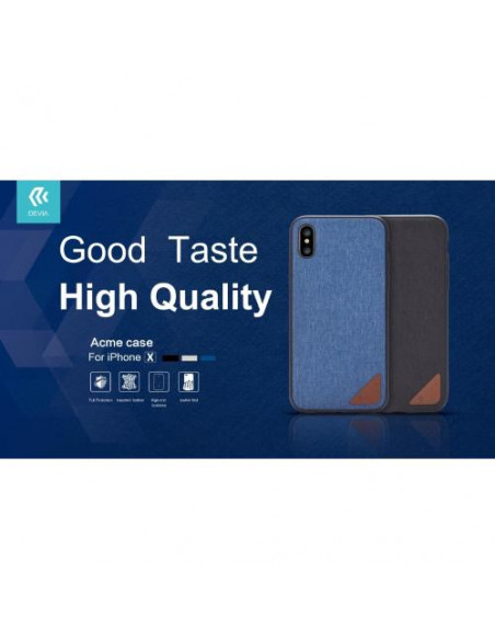 DEVIA COVER IN PELLE LAVORATA ACME PER IPHONE X NERA